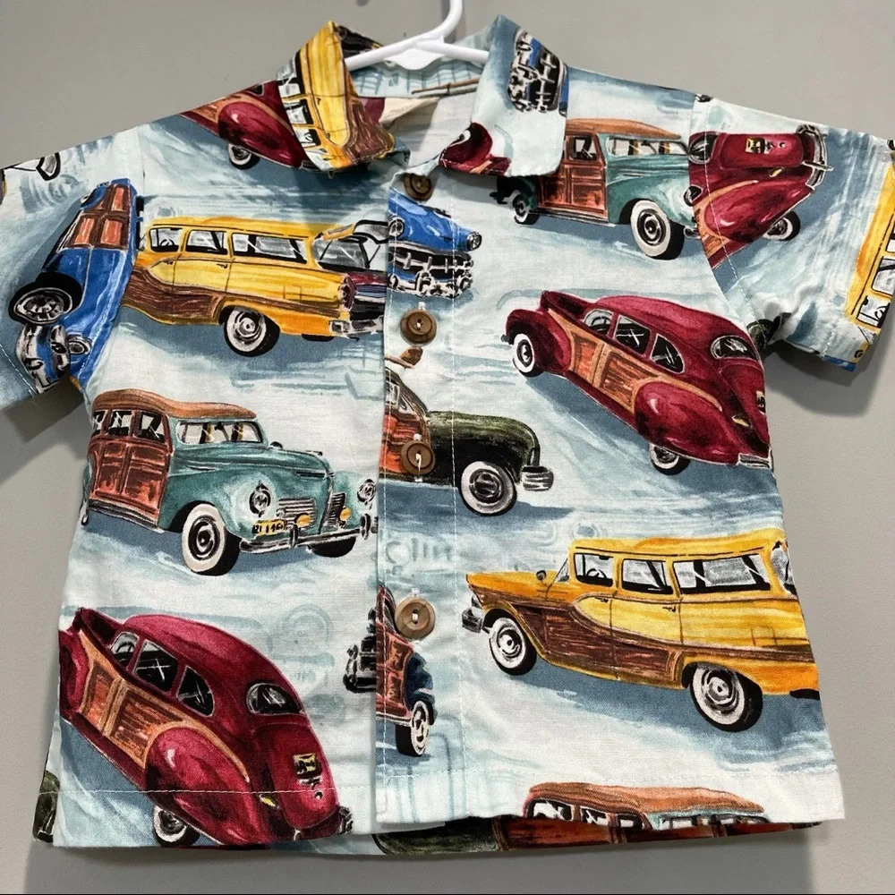 Giggle Surf Infant 9 Mo Button down shirt Made USA - Picture 3 of 7